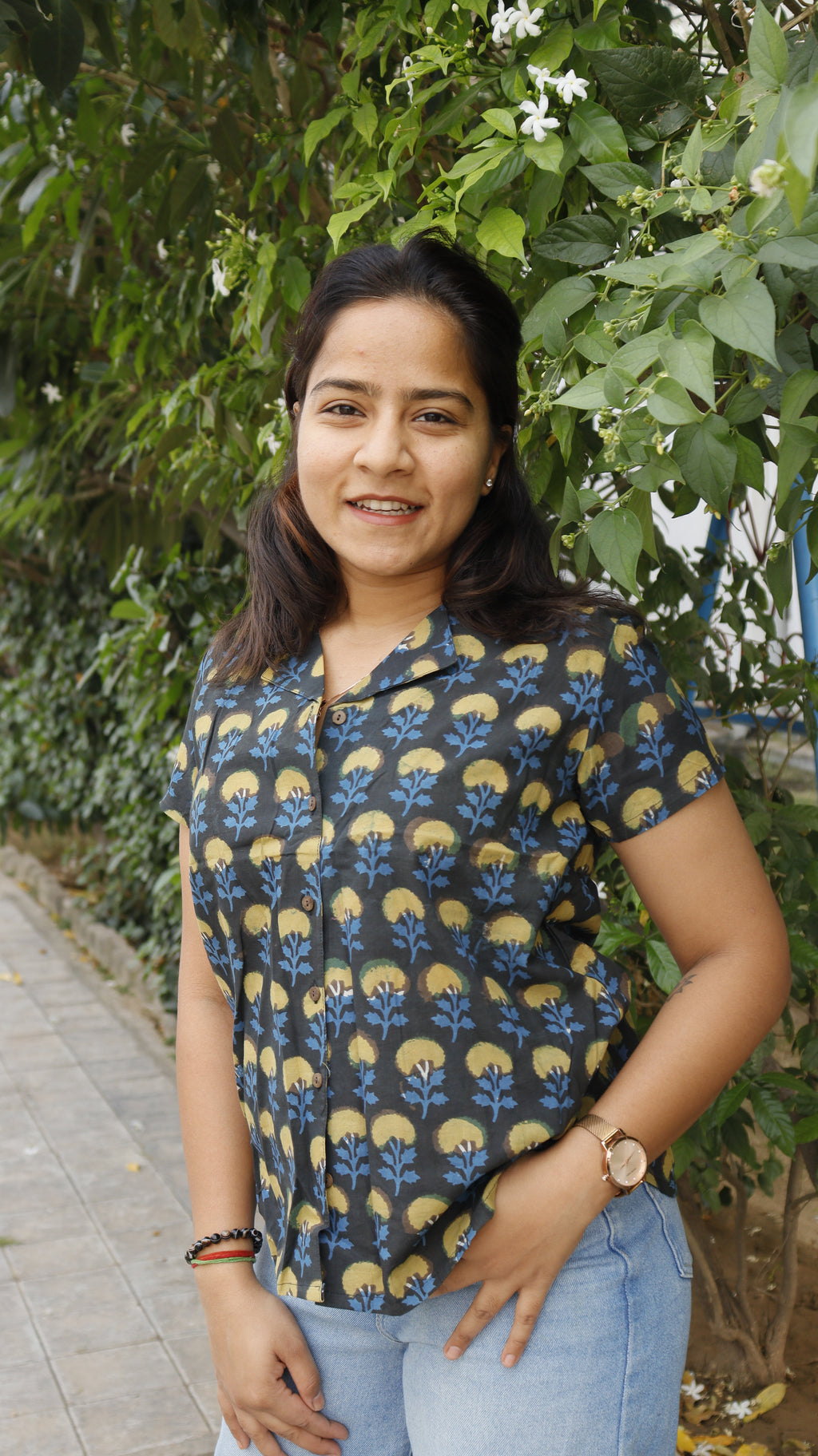 Black Floral Shirt