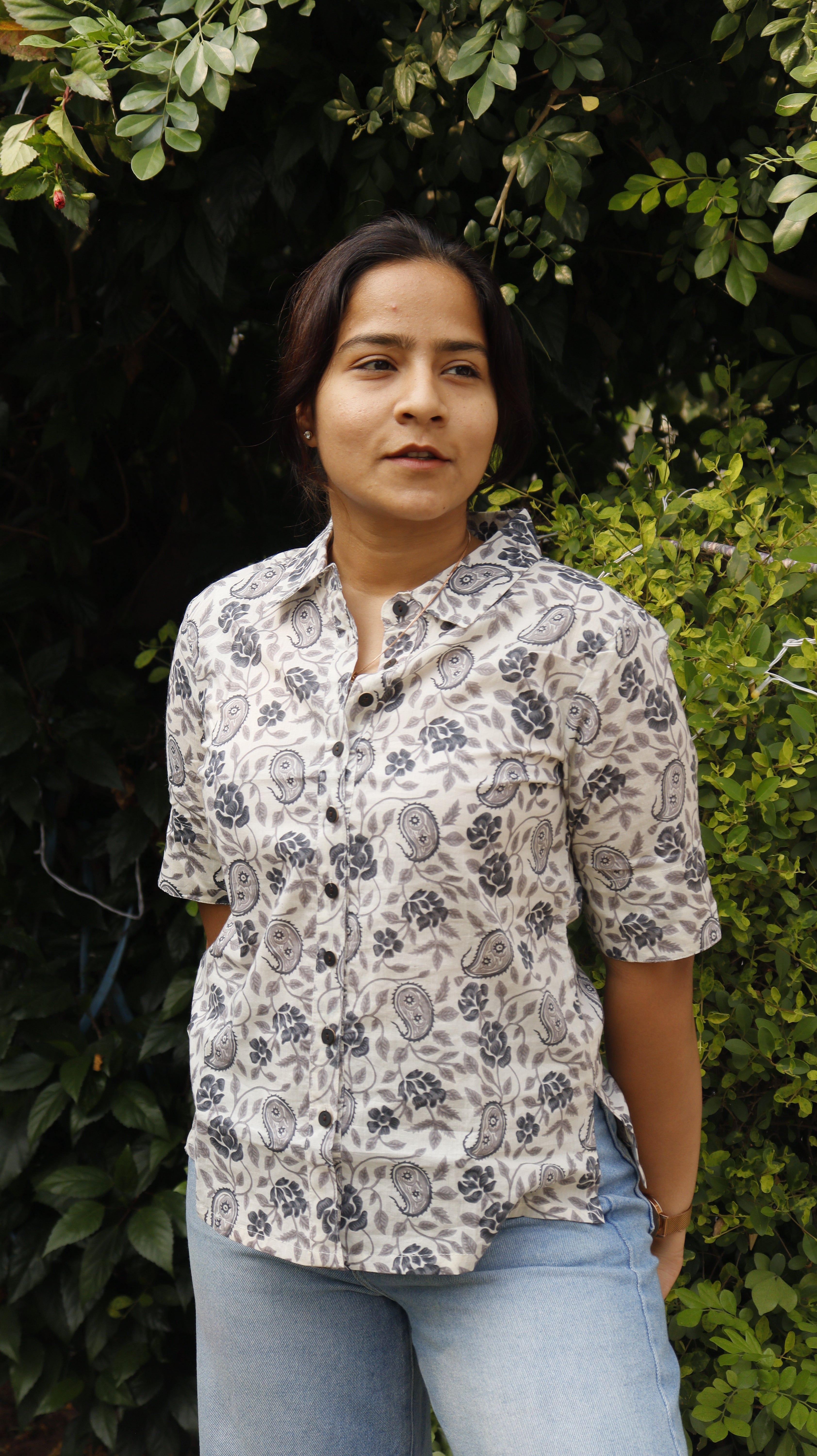 Grey Paisley Shirt