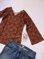 Maroon Block Short Kurti