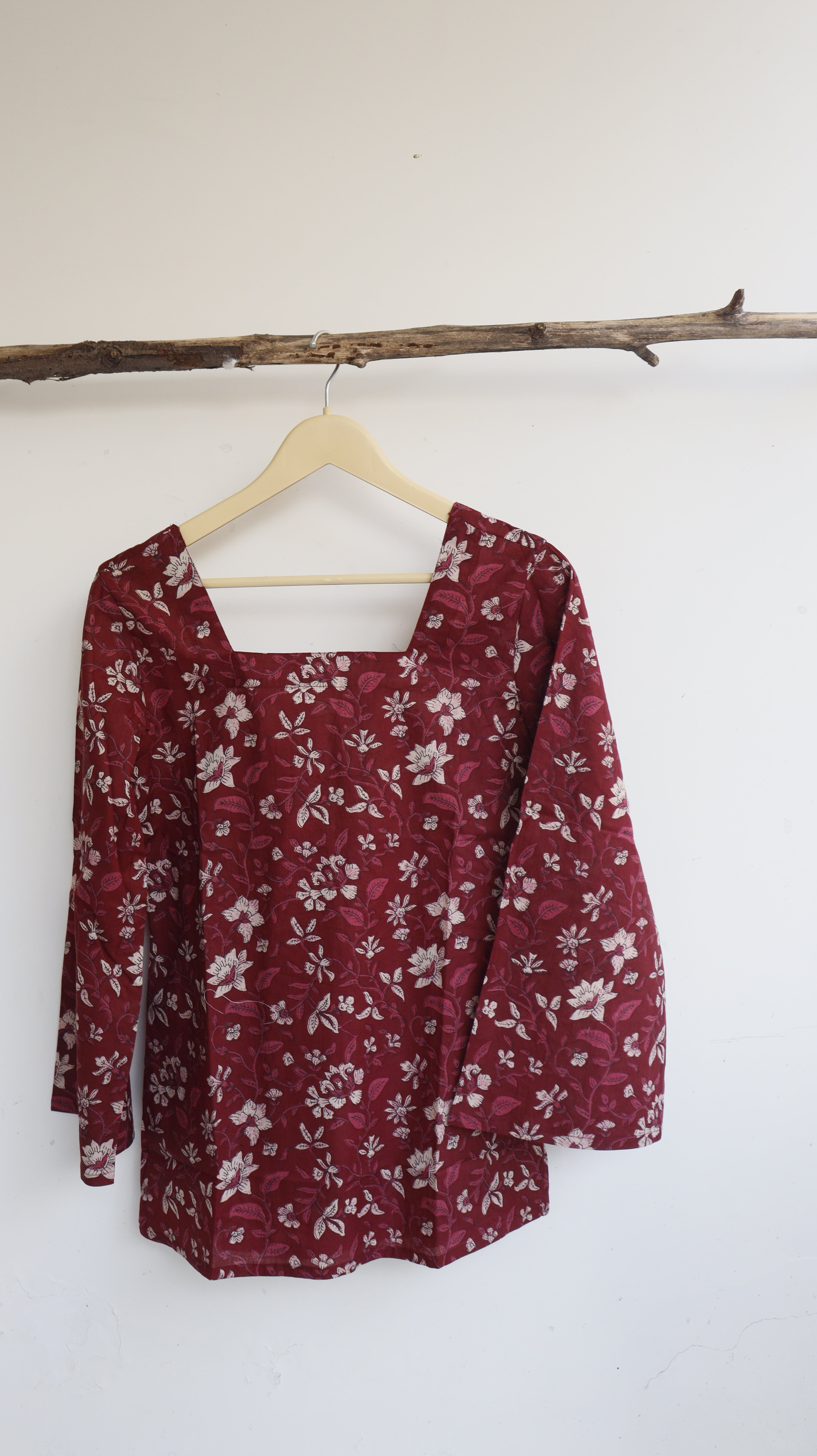 Wine Floral Corset Kurti