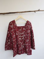 Wine Floral Corset Kurti