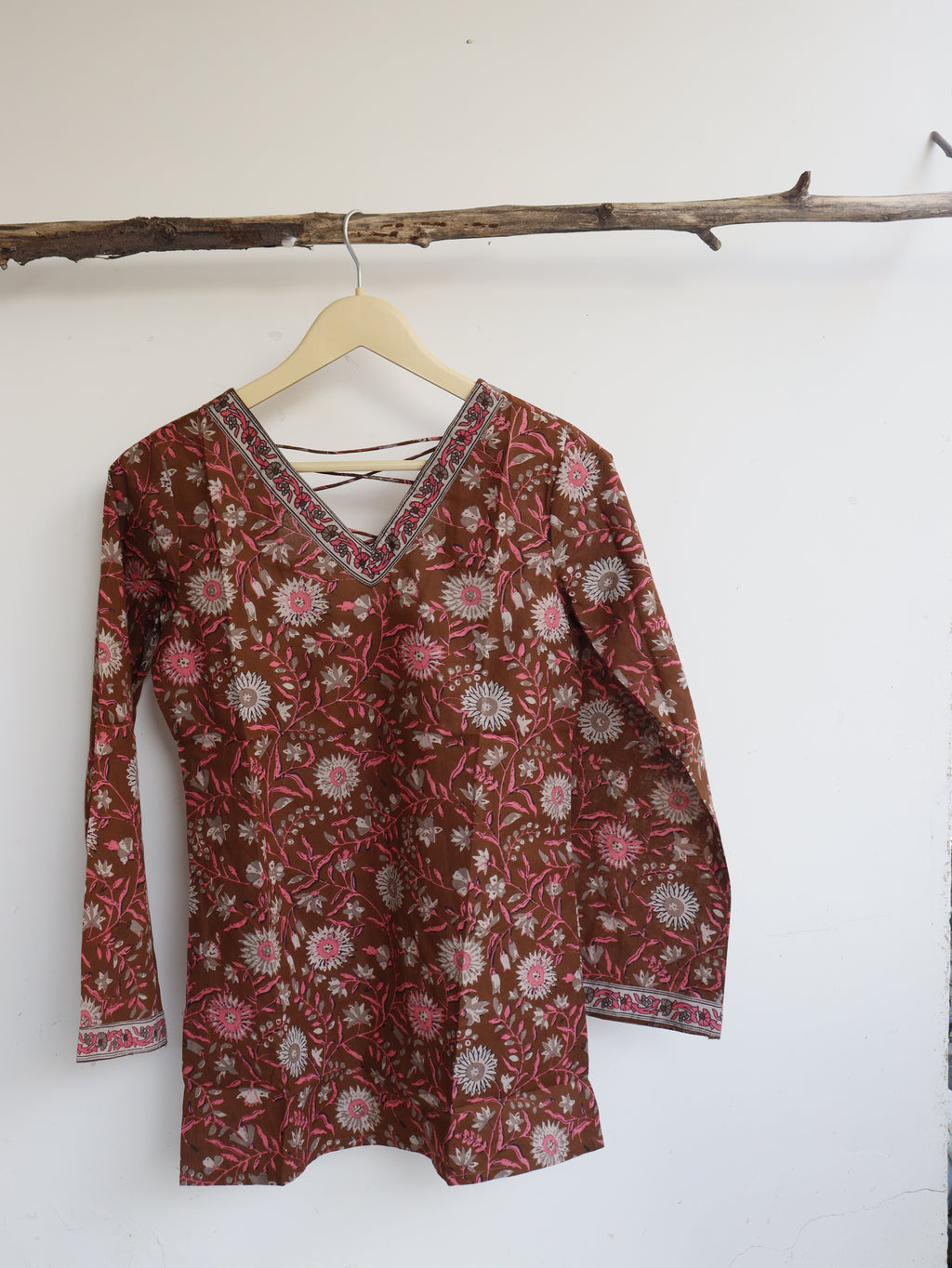 Teracotta Floral Short Kurti