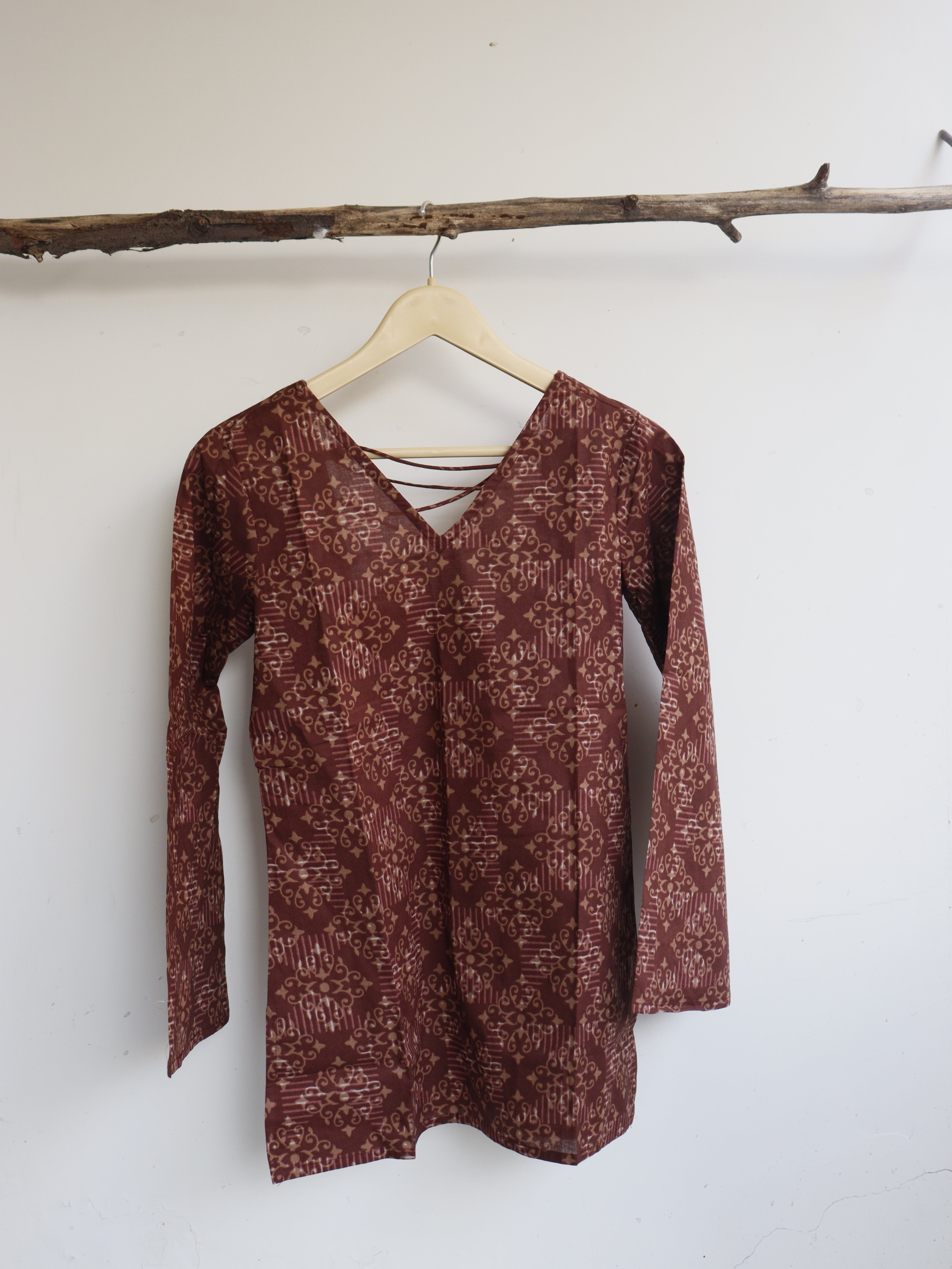 Maroon Block Short Kurti