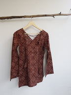 Maroon Block Short Kurti