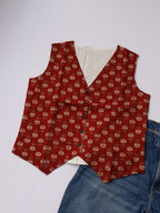Red Floral Vest