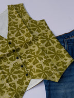 Green Floral Vest