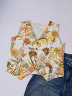White Floral Vest