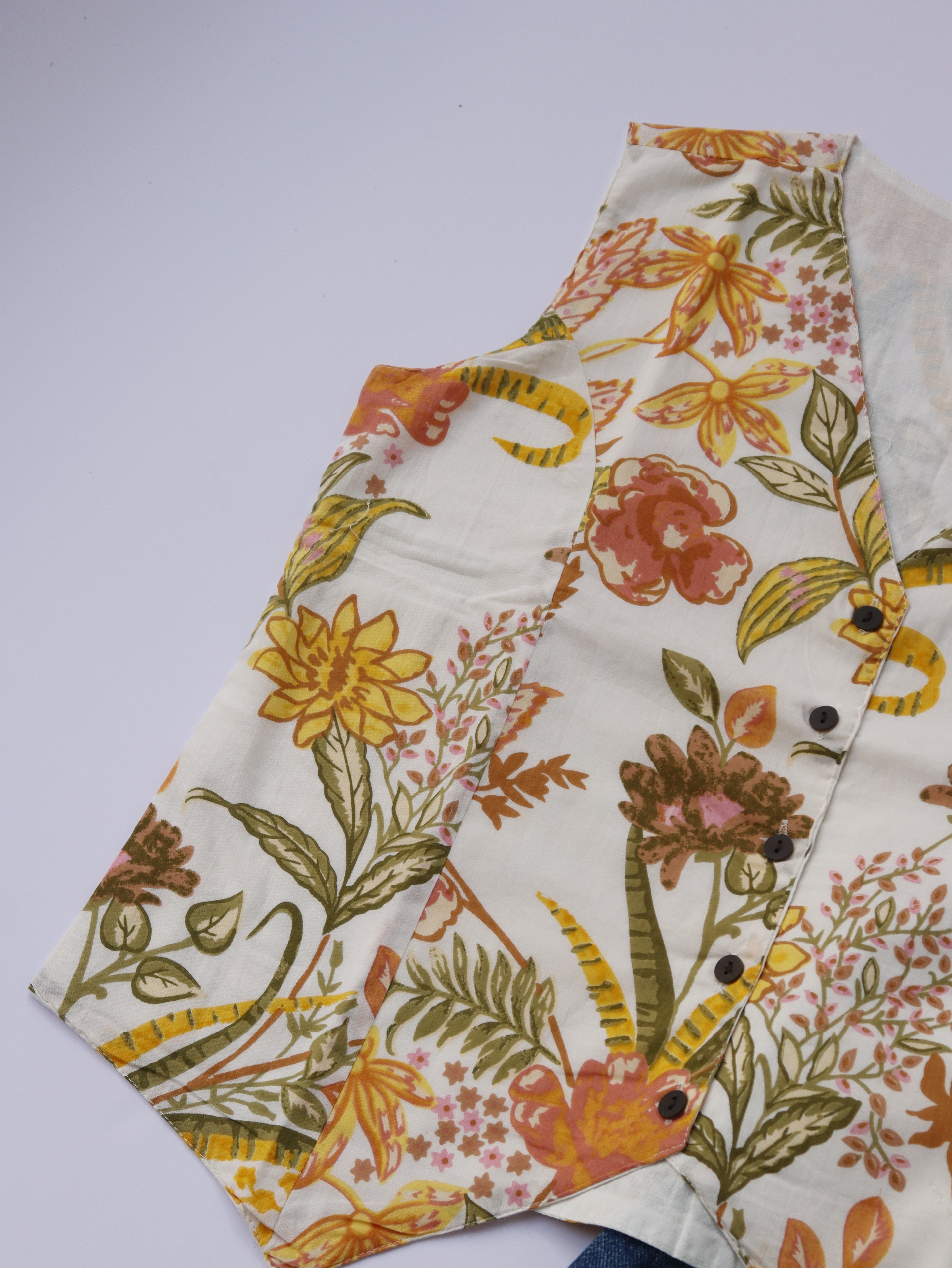 White Floral Vest