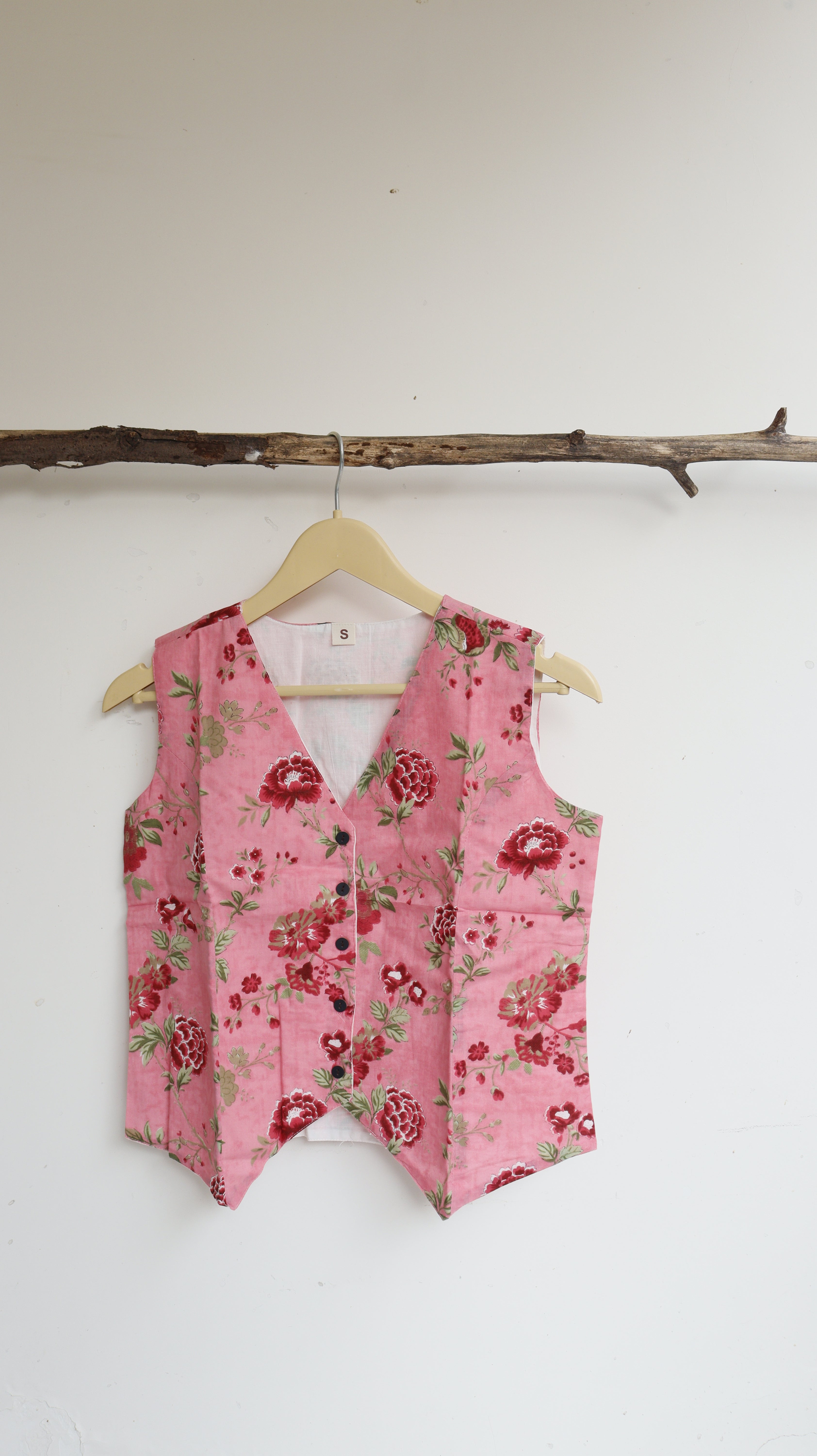Pink Floral Vest