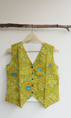Olive Bandhani Vest