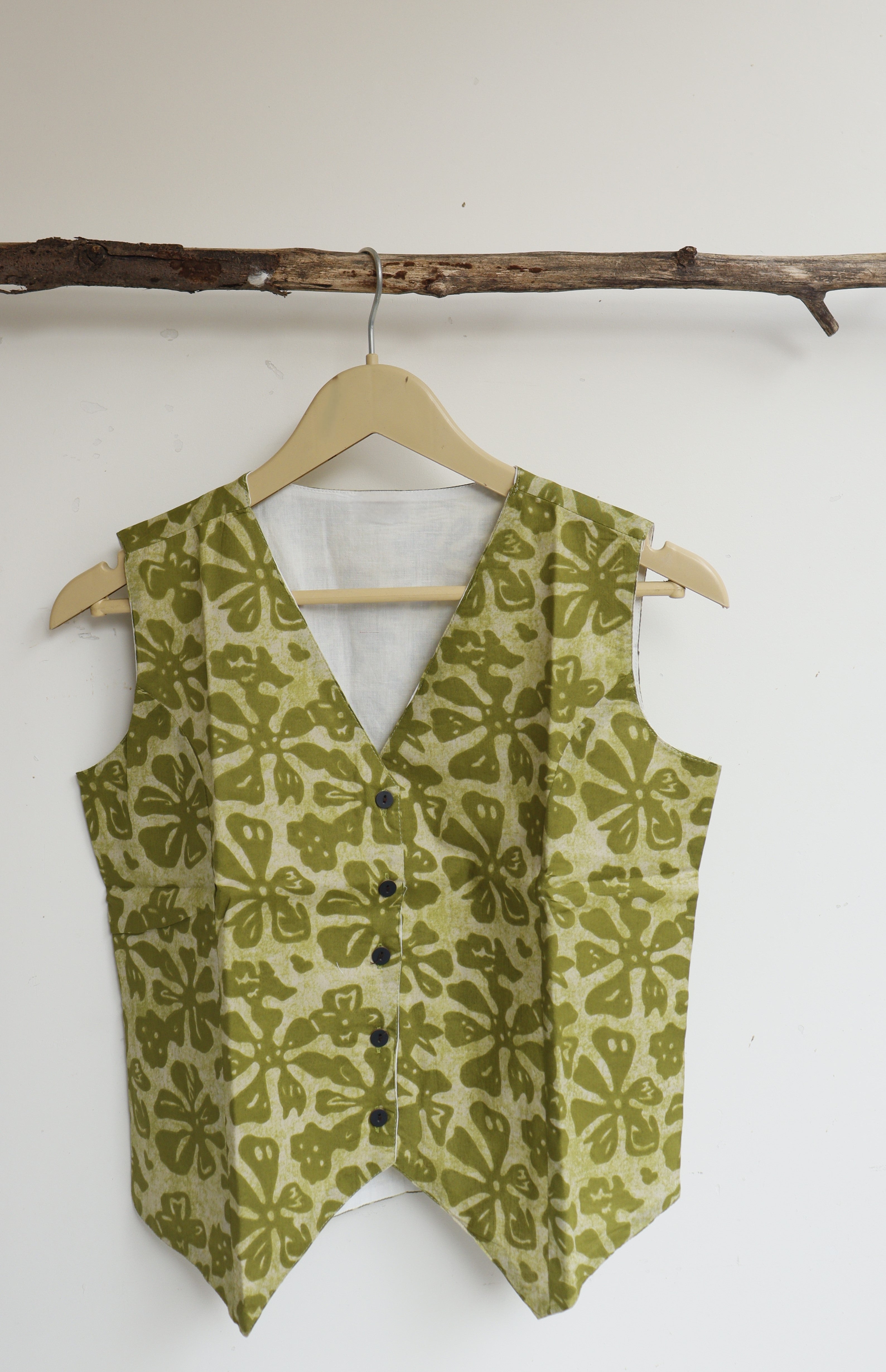 Green Floral Vest