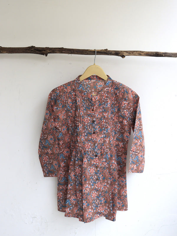 Brown Floral Top