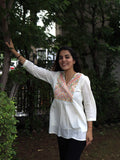 White Peplum Top